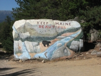 Painted rock near Abol Bridge